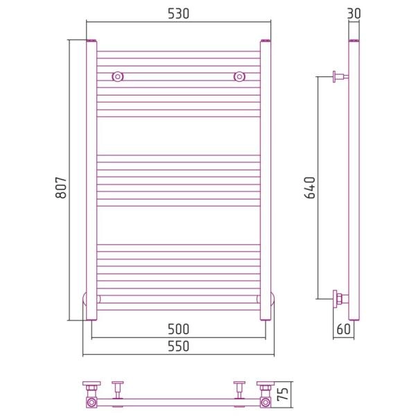Полотенцесушитель Сунержа Модус 550x807 водяной