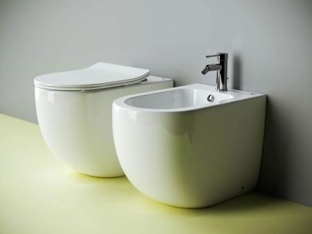 Напольный приставной унитаз Metropol Rimless