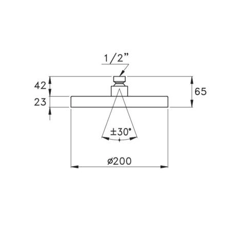 Stella Docce 316A-200 Верхний душ Ø20см., цвет: Copper satinato PVD