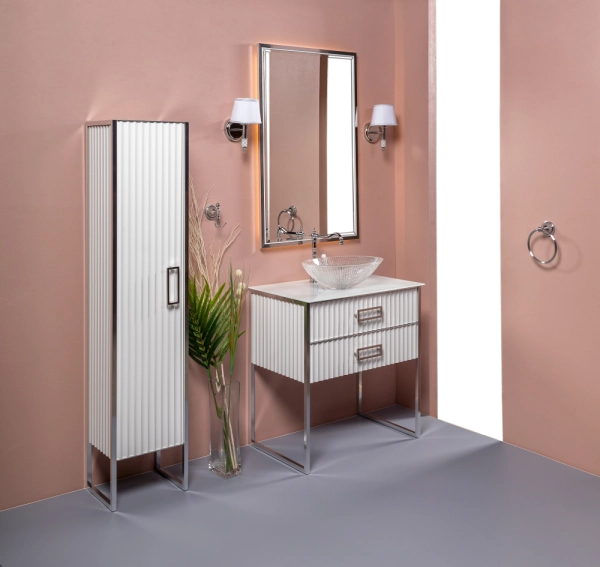 Зеркало Boheme MONACO с подсветкой 70*110CM глянец белая +хром 566-WCR