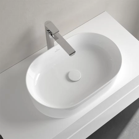 Villeroy&Boch Collaro Раковина накладная, 56x36х14.5см., без отв., цвет: альпийский белый