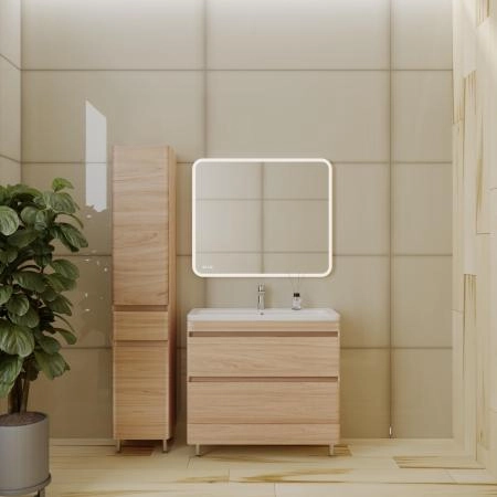 Тумба напольная Style Line Атлантика 90, Люкс ясень перламутр, PLUS