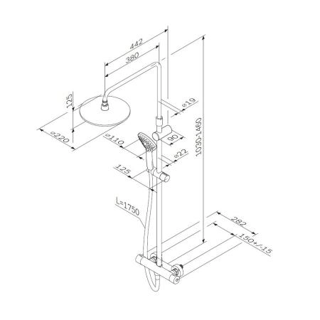 Душевая система AM.PM Gem F0790410 термостат хром