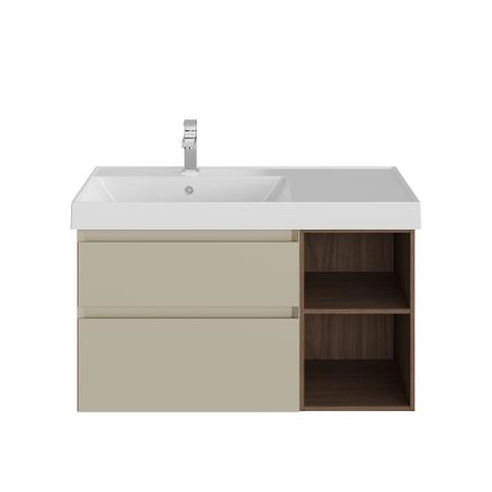 Тумба Kerama Marazzi CUBO КУБО CUB.90.2Lh\LIM.N левая подвесная с ящиками 90, лимо матовая-древесная