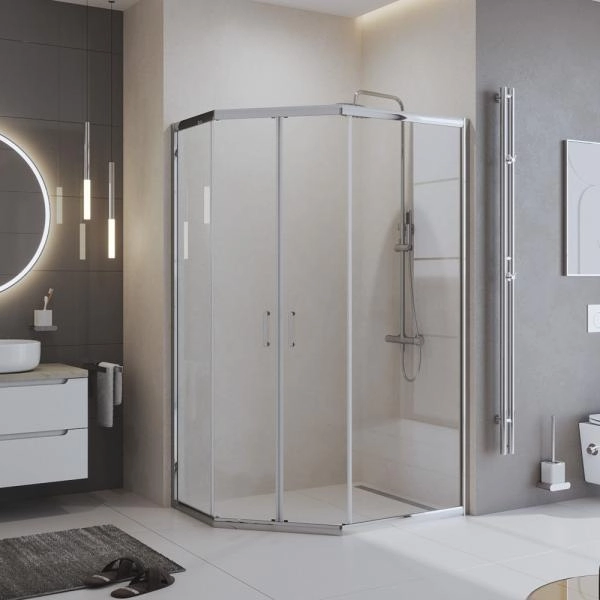 Душевой уголок BelBagno UNO-195 100x80 прозрачное стекло 5 мм профиль хром UNO-195-PH-2-100/80-C-Cr