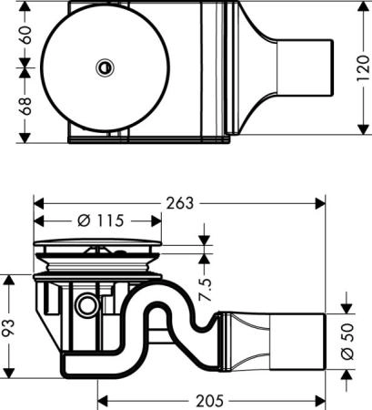Hansgrohe Raindrain 90 XXL 60067000 сливной набор комплект