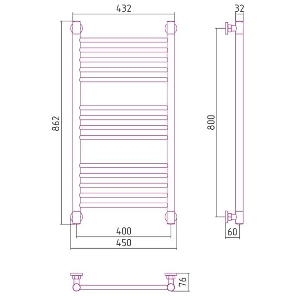 Полотенцесушитель Сунержа Богема+ 450x862 водяной