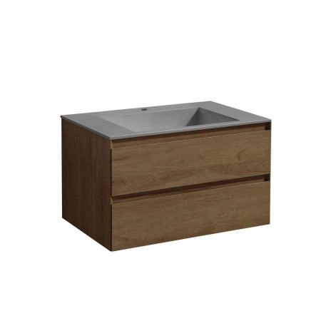 Тумба под раковину Vincea Luka 800 подвесная, 2 ящика soft-close, цвет T.Oak