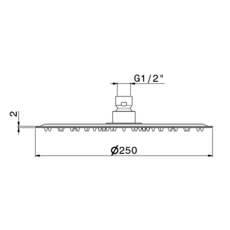 Newform X-STEEL 316 Верхний душ, d25см, без кронштейна, G1/2" , цвет: нержавеющая сталь