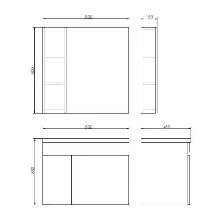 Тумба с раковиной Comforty Тромсе-80 дуб сонома