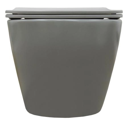 Унитаз подвесной Azario Grado 370х490х370 безободковый, с быстросъемныйм сидением микролифт, серый матовый (AZ-0046 SP MDG)