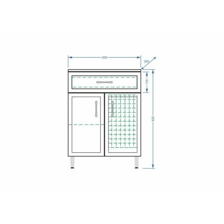 Комод Stella Polar Концепт 60, 1 ящ., корзина
