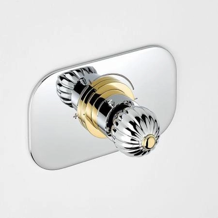 THG Mandarine metal Смеситель для душа встраиваемый, термостатический, внешняя часть, цвет: хром/золото