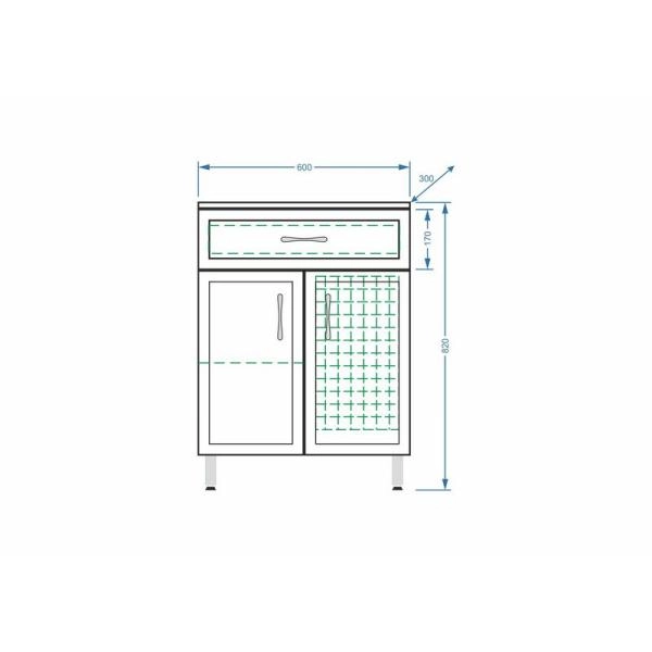 Комод Stella Polar Концепт 60, 1 ящ., корзина