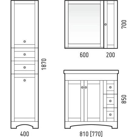 Тумба под раковину Corozo Техас 80