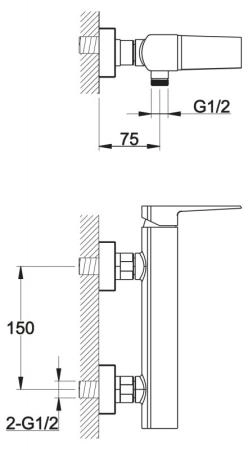 Смеситель для душа BELBAGNO ARLIE ARL-ESDM-CRM хром
