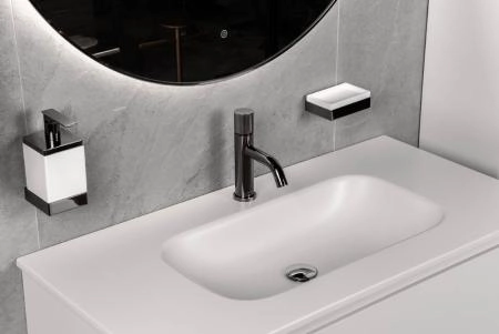 Диспенсер Boheme настенный Qubic Shine Gun Metal 10727-SGM