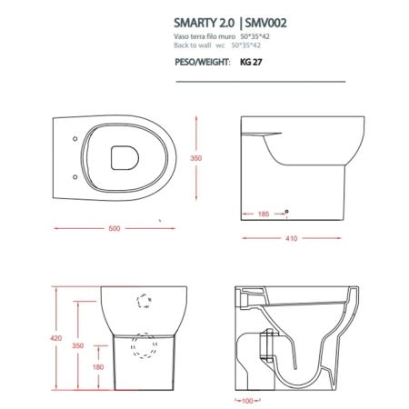 Artceram Smarty Унитаз напольный безободковый 37х50 см, слив универсальный, цвет: белый