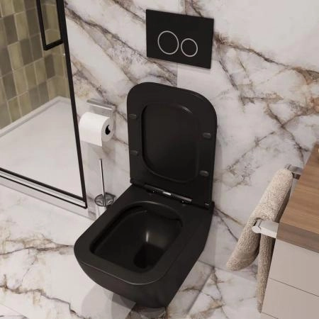 Унитаз Cerutti SPA MIMI Aria MB подвесной безободковый черный матовый CT8920 (510х350х355)