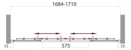 Душевая шторка на ванну BELBAGNO UNO-VF-2-170/145-C-Cr 170