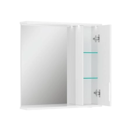 Зеркало-шкаф с LED подсветкой Volna Lake 70 правое (белый)
