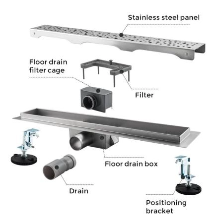 Душевой трап Gappo G86007-2 из нержавеющей стали 60 см