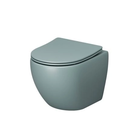 Унитаз Grossman GR-4455MNMS Color (485*365*360) МЯТНЫЙ МАТОВЫЙ подвесной Безободковый с тонкой крышкой