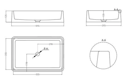 Раковина Salini GLORIA 07 S-Stone матовая 60x40 1102207M накладная