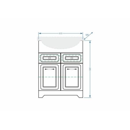 Тумба под умывальник Stella Polar Кармела 65, ольха белая, Байкал 65