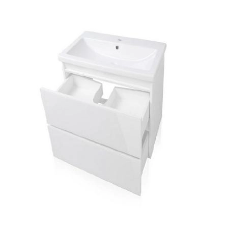 Тумба под раковину Style Line Elfante Даймонд 60 подвесная, Комо 60, Люкс белая, PLUS