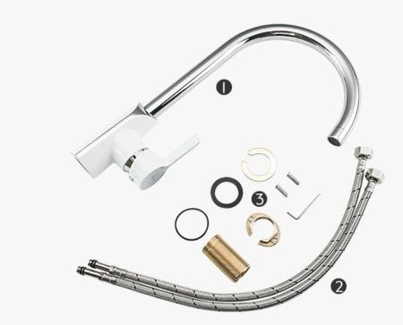 Смеситель для кухни Gappo G4003-8 белый/хром