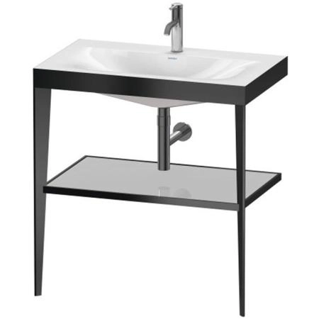 Duravit XViu Консоль напольная, 80x48x85см с полкой, с раковиной без перелива, 1 отв., цвет: black matt/crome