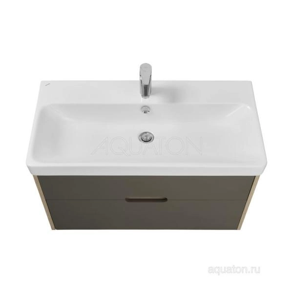 Тумба под раковину AQUATON Оливия 90 грей, дуб ойстер 1A254401OLUG0