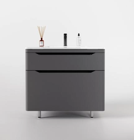 Тумба напольная Style Line Марелла 90 (2 ящ.) Люкс антискрейтч серый, PLUS