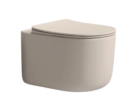 Flow подвесной унитаз Boheme LATTE SOFT с крышкой, функция Торнадо 969-SET-D