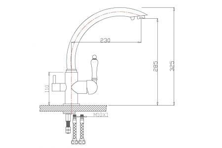 Смеситель для кухни ZORG Zorg Sanitary (ZR 314 YF) под фильтр хром