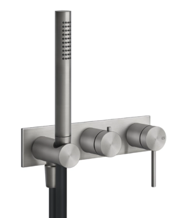 Gessi Bath-Shower 316 смеситель для ванны настенный, автоматический переключатель ванна-душ, держатель неподвижный, шланг 1500 мм, ручная лейка с защи