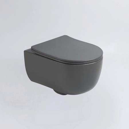 Унитаз подвесной Vincea Evo VT1-34SMA безободковый, цвет антрацит матовый, ультратонкое soft-close сиденье
