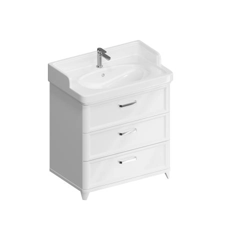 Тумба Kerama Marazzi POMPEI ПОМПЕИ PO.N.80.3\WHT напольная с 3 ящиками 80, белая глянцевая