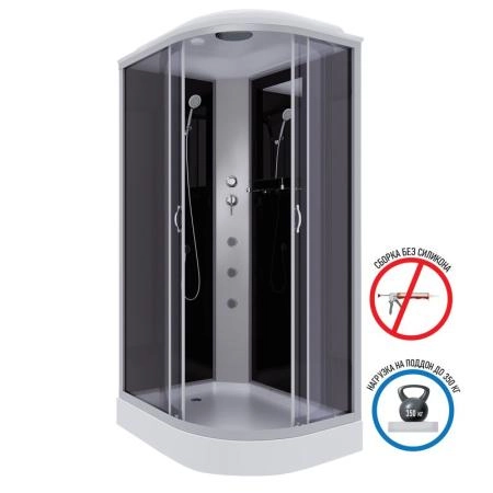 Душевая кабина Niagara NG-3512-14LG 1200х800х2150 низкий поддон 13см стекло тонированное