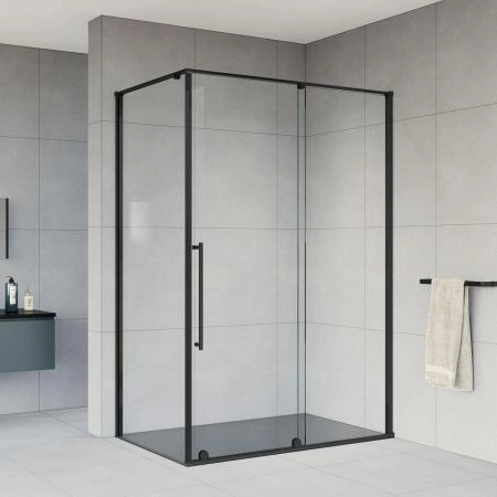 Душевой уголок Vincea Arno VSR-1A9012CLB, 1200*900, черный, стекло прозрачное