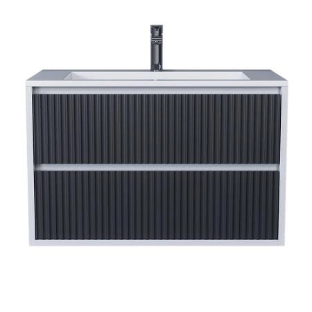 Тумба под раковину для ванной Uperwood Next Premium подвесная, 100 см, белая/графит, 2 ящика