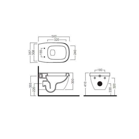 Унитаз Hatria G FULL YXX6 безободковый подвесной без накладки, белый