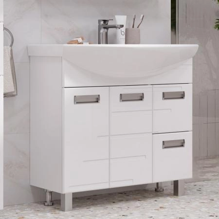 Тумба для ванной Volna Joli 80.2D.2Y напольная (Балтика) раковина отдельно