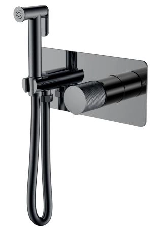 Смеситель гигиенический Boheme STICK Shine Gun Metal c ручкой TOUCH 127-SGM.2