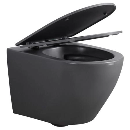 Унитаз ABBER BEQUEM AC1101MG подвесной серый матовый, безободковый