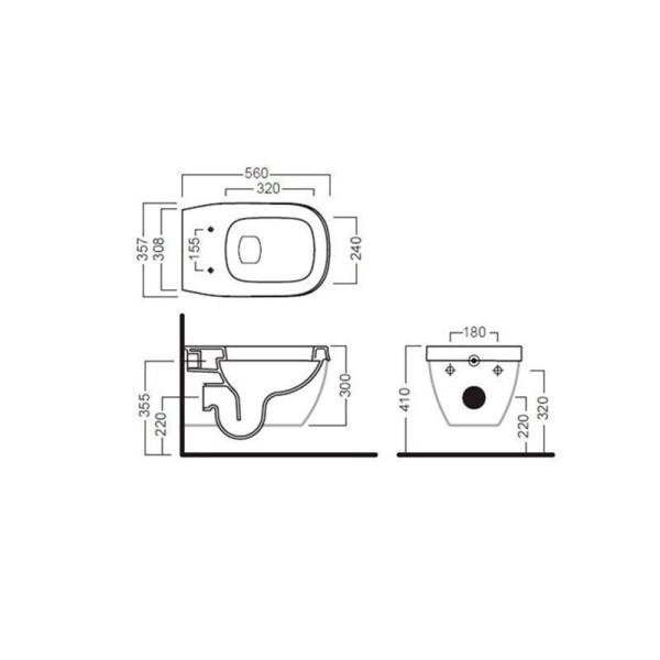 Унитаз Hatria G FULL YXX6 безободковый подвесной без накладки, белый