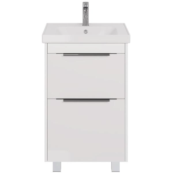 Тумба под раковину Dreja PRIME 60 см, подвесная/напольная, белый глянец 99.9300