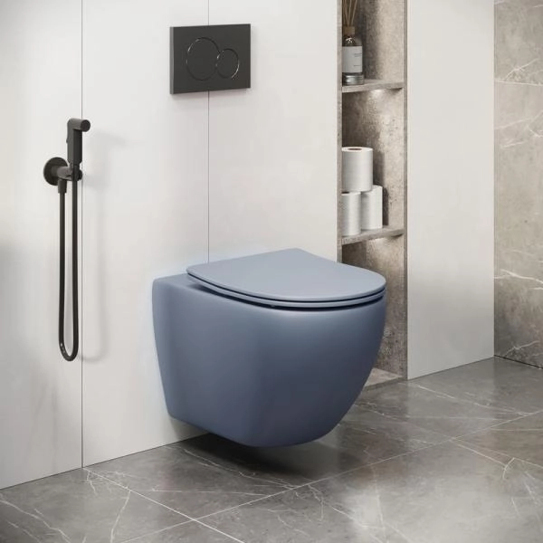 Унитаз Grossman GR-4411BSMS-21 Color (550*365*395) ГОЛУБОЙ МАТОВЫЙ подвесной Безободковый