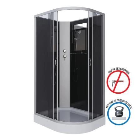 Душевая кабина Niagara NG-3512-14LBK 1200х800х2000 низкий поддон 13см стекло тонированное